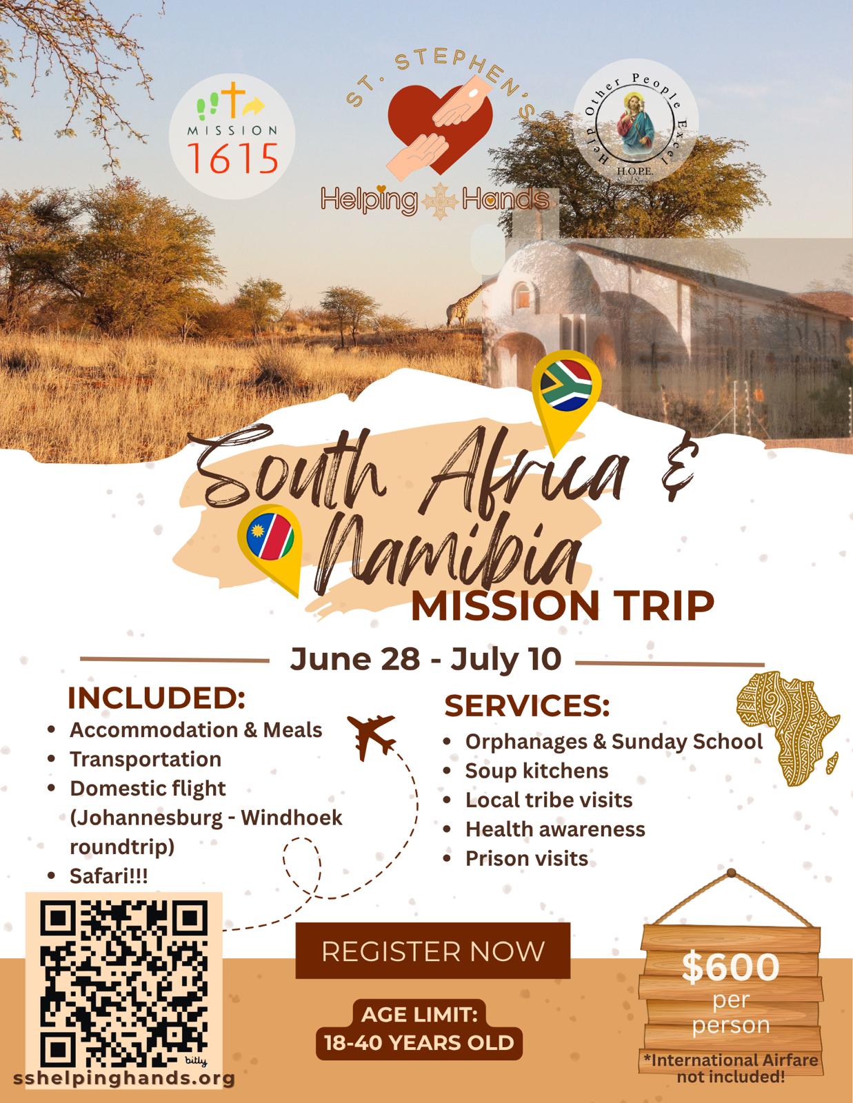 Namibia and South Africa Mission Trip